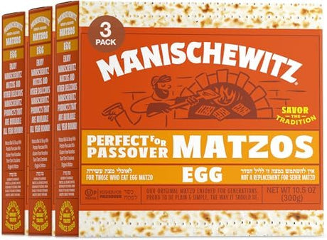 Manischewitz Egg Matzos, 10.5 oz (Pack of 24) - Kosher Passover Crackers