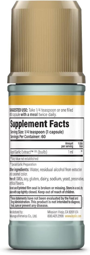 Kyolic Liquid Aged Garlic Extract - Supports Immune System - 2 Oz