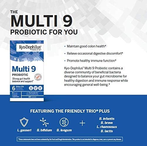 Kyolic Kyo-Dophilus 9 Probiotic Supplement, 9 Billion CFU, Digestive & Immune Support, 90 Capsules