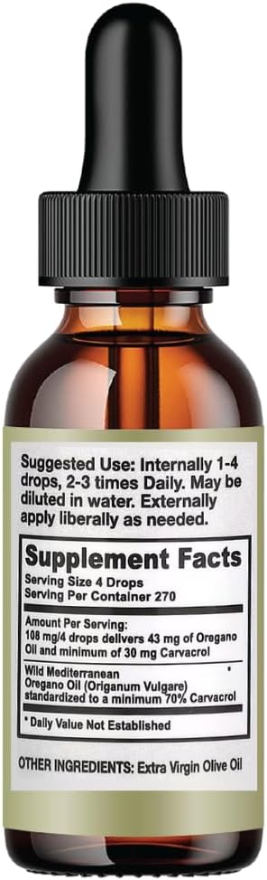 Brown glass supplement bottle with dropper labeled 'Supplement Facts' on a white background