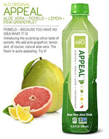Alo Appeal Aloe Vera Juice Drink, Pomelo Lemon & Pink Grapefruit, 16.9 fl oz., Pack of 12