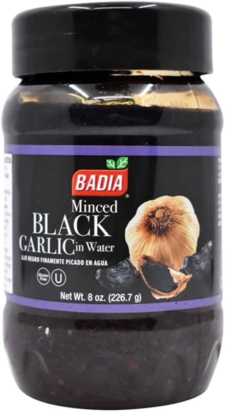 Badia Black Garlic Minced in White, 8 oz (Pack of 6) - Gourmet Flavor Enhancer