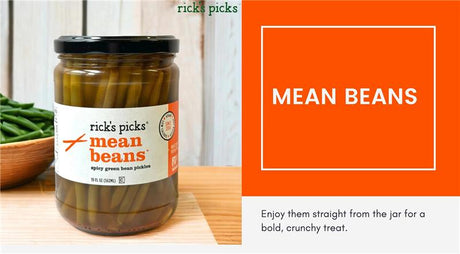 Rick's Picks Mean Beans Pickled Green Beans, 19 oz, Case of 6