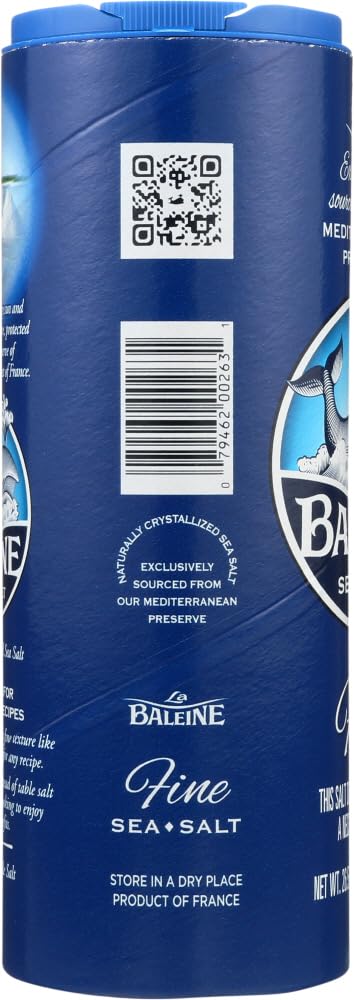 Blue cylindrical container with brand logo and text on a white background
