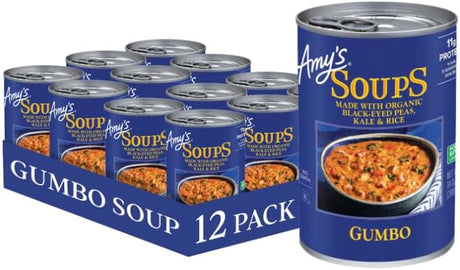 Amy's - Organic Gumbo with Black Eyed Peas, 14 oz (Pack of 12) - Hearty Kosher Soup