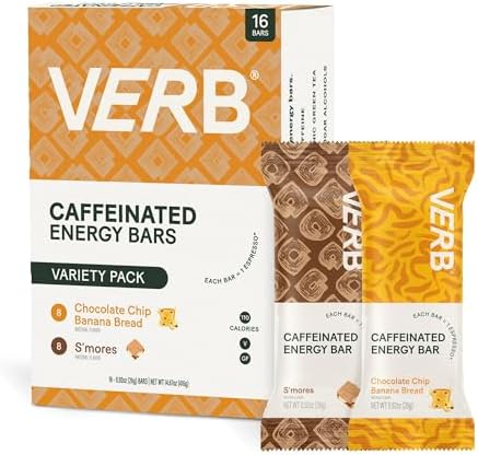 Verb Energy - Caffeinated Energy Bars, 7.34 oz (Pack of 24) - Gluten Free Snacks