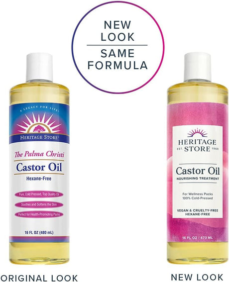 Heritage Products Hexane-Free Castor Oil, 16 Fl Oz