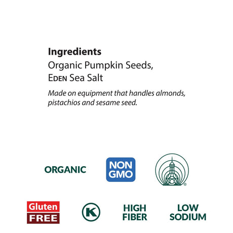 List of ingredients and certification logos on a white background