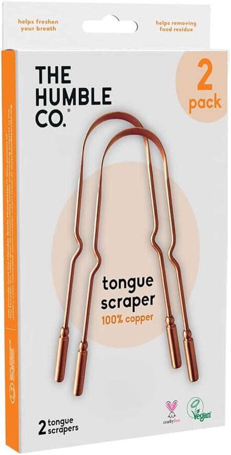 The Humble Co. Copper Tongue Scraper, 2 Count (Pack of 6) - Oral Hygiene