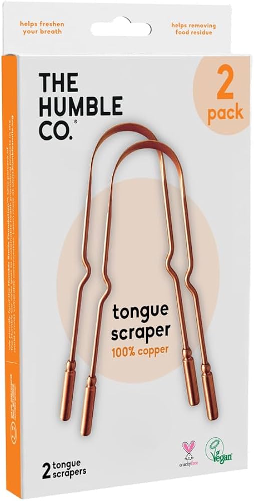 The Humble Co. Copper Tongue Scraper, 2 Count (Pack of 6) - Oral Hygiene