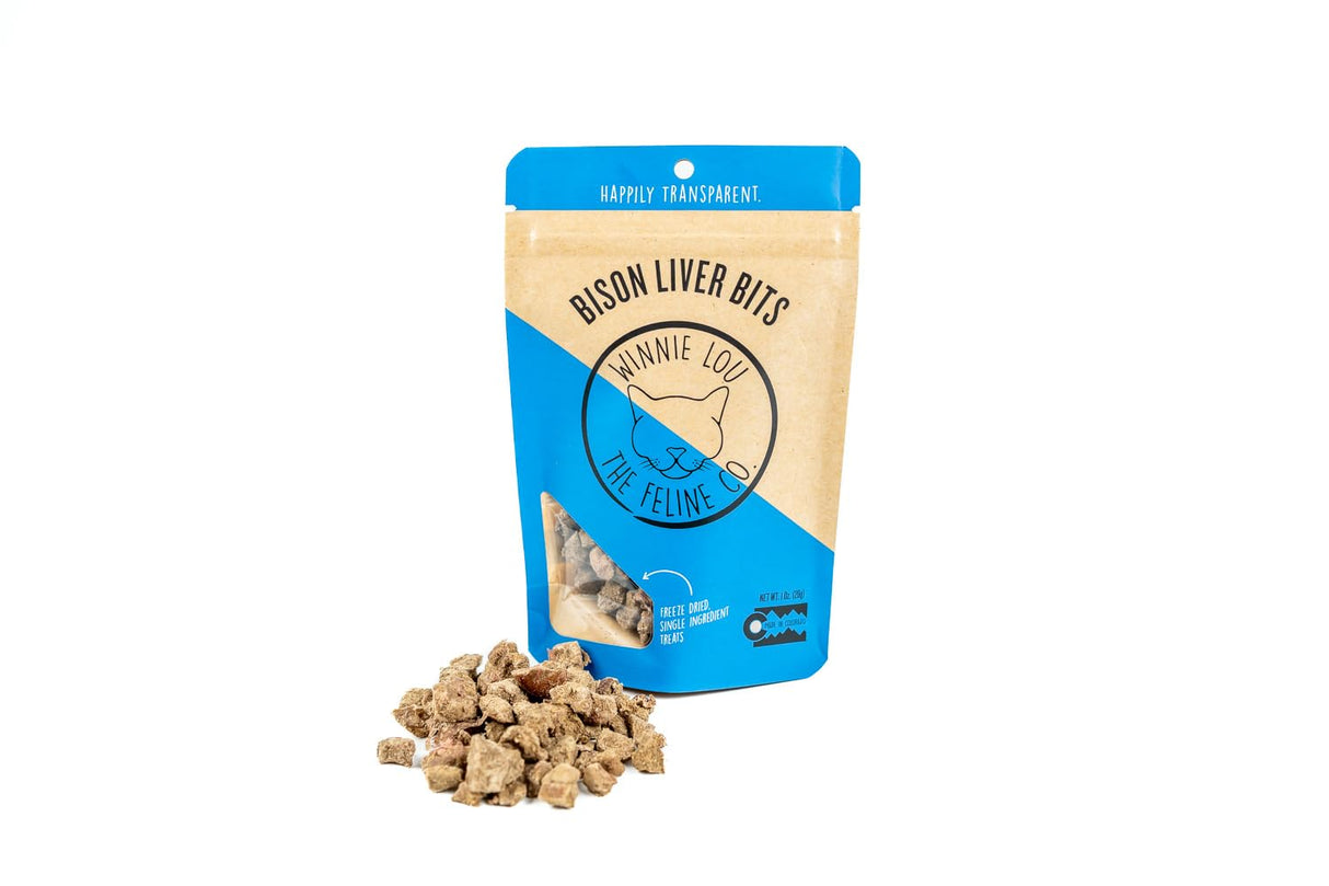 Winnie Lou The Canine Co - Bison Liver Cat Treats, 1 oz (Pack of 8) - Natural USA Made
