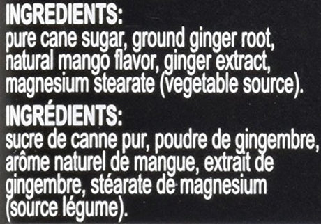 Ginger Delights Mango Ginger Candy, Spicy Sweet Pastilles, Fresh Breath, Long-Lasting, 12 Count x 1.07 Oz
