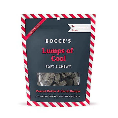 Bocce's Bakery Lumps of Coal Dog Treats, 6 oz (Pack of 12) - Wheat Free USA