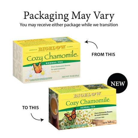 Bigelow Cozy Chamomile Herbal Tea, 20 Tea Bags, Pack of 6