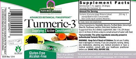 Nature's Answer Turmeric-3, 90 Vegetarian Capsules