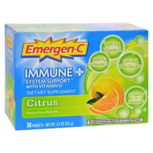 Alacer Emergen-C Immune Plus System Support with Vitamin D Citrus (30 Packets) - Cozy Farm 