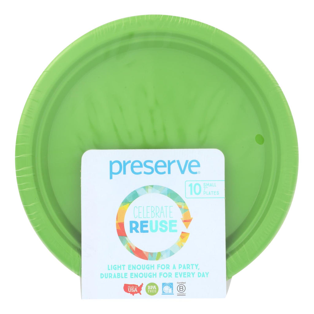 Preserve On The Go Small Reusable Plates (Pack of 12) - Apple Green, 7 In. - Cozy Farm 