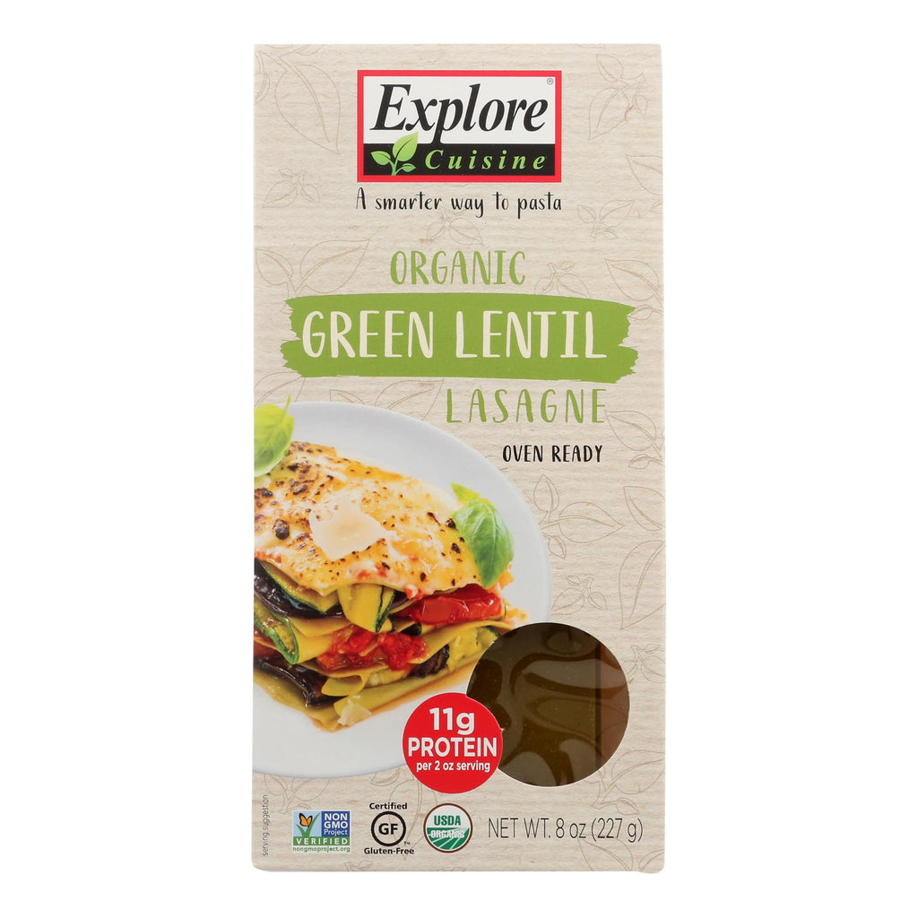 Explore Cuisine Organic Green Lentil Lasagna (Pack of 12 - 8 Oz.) - Cozy Farm 