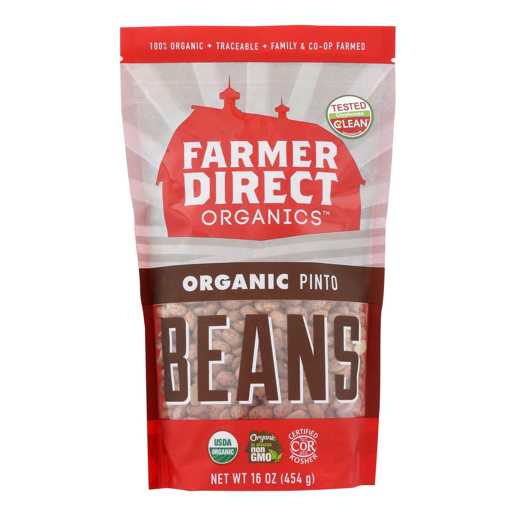 Farmer Direct Co-op, Organic Pinto Beans - Case Of 12 - 1 Lb - Cozy Farm 