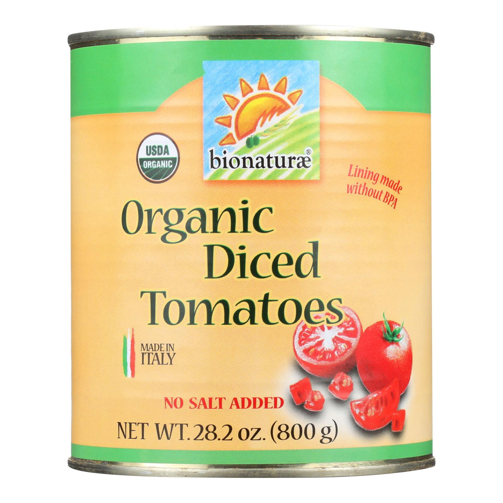 Bionaturae Organic Diced Tomatoes, 28.2 Oz - Case of 12 - Cozy Farm 