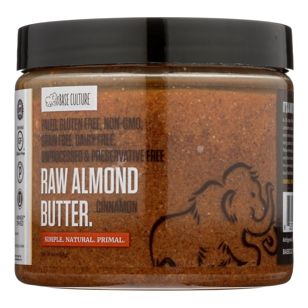 Base Culture Almond Butter with Cinnamon (Pack of 6 - 16 Oz.) - Cozy Farm 