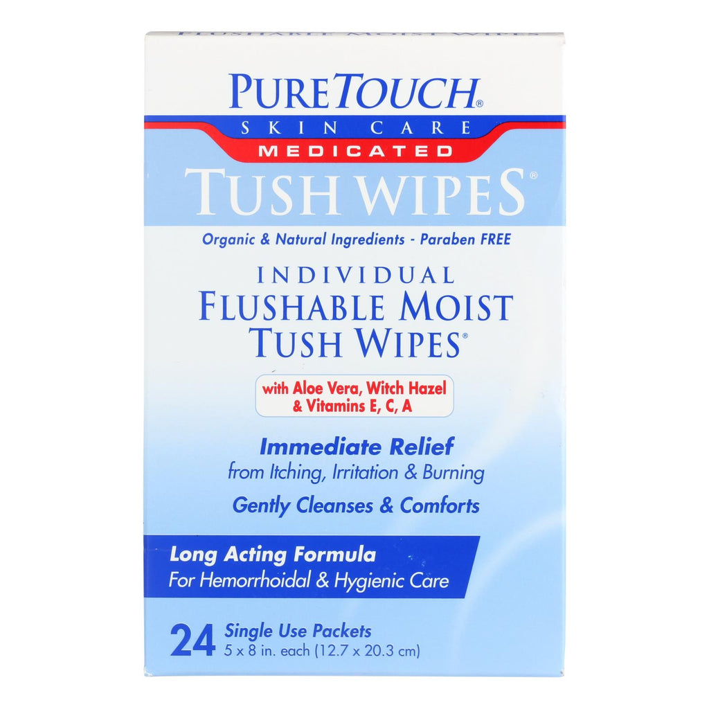 Puretouch (Pack of 24) Flushable Moist Tush Wipes - Cozy Farm 