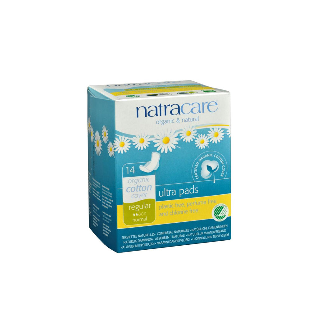 Natracare Natural Ultra Pads with Wings (Pack of 14) Regular Size with Organic Cotton Cover - Cozy Farm 