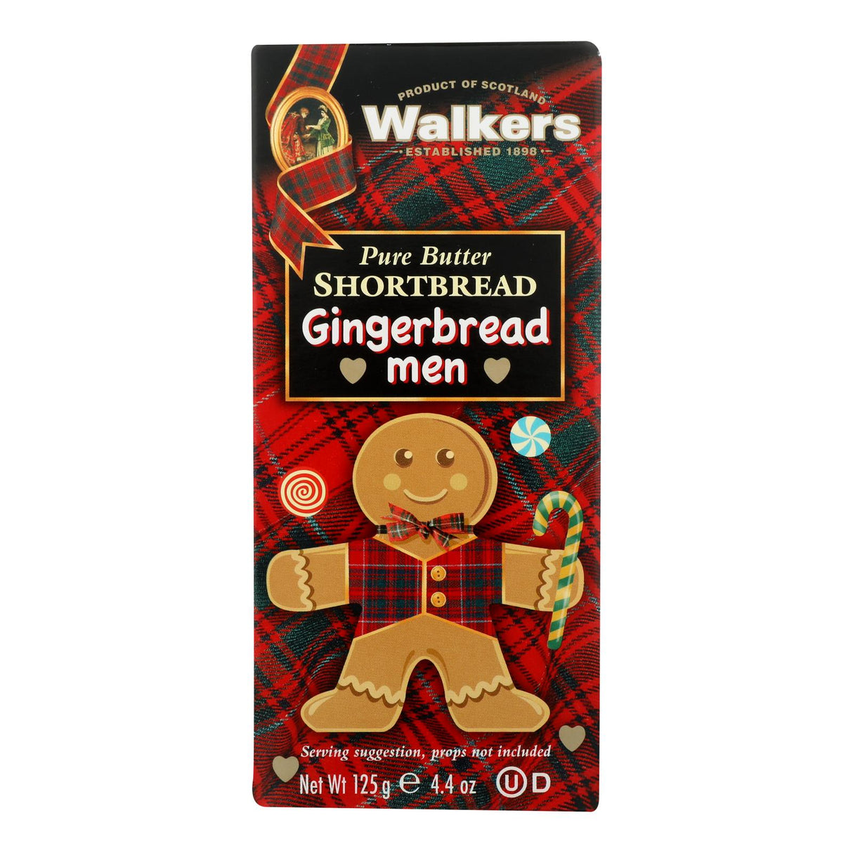 Walkers Shortbread Gingersnap Men Cookies, 4.4 Oz. (Case of 12) - Cozy Farm 
