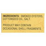 Reese's Smoked Louisiana Medium Oysters, 3.7 Oz Each (Pack of 10) - Cozy Farm 