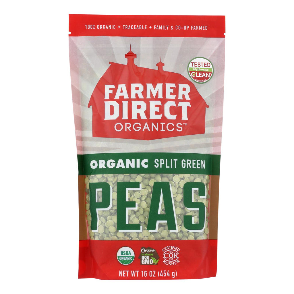 Farmer Direct Co-op Peas - Organic - Split Green - Case Of 12 - 1 Lb. - Cozy Farm 