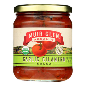 Muir Glen Garlic Cilantro Salsa - 16 Oz. Pack of 12 - Cozy Farm 