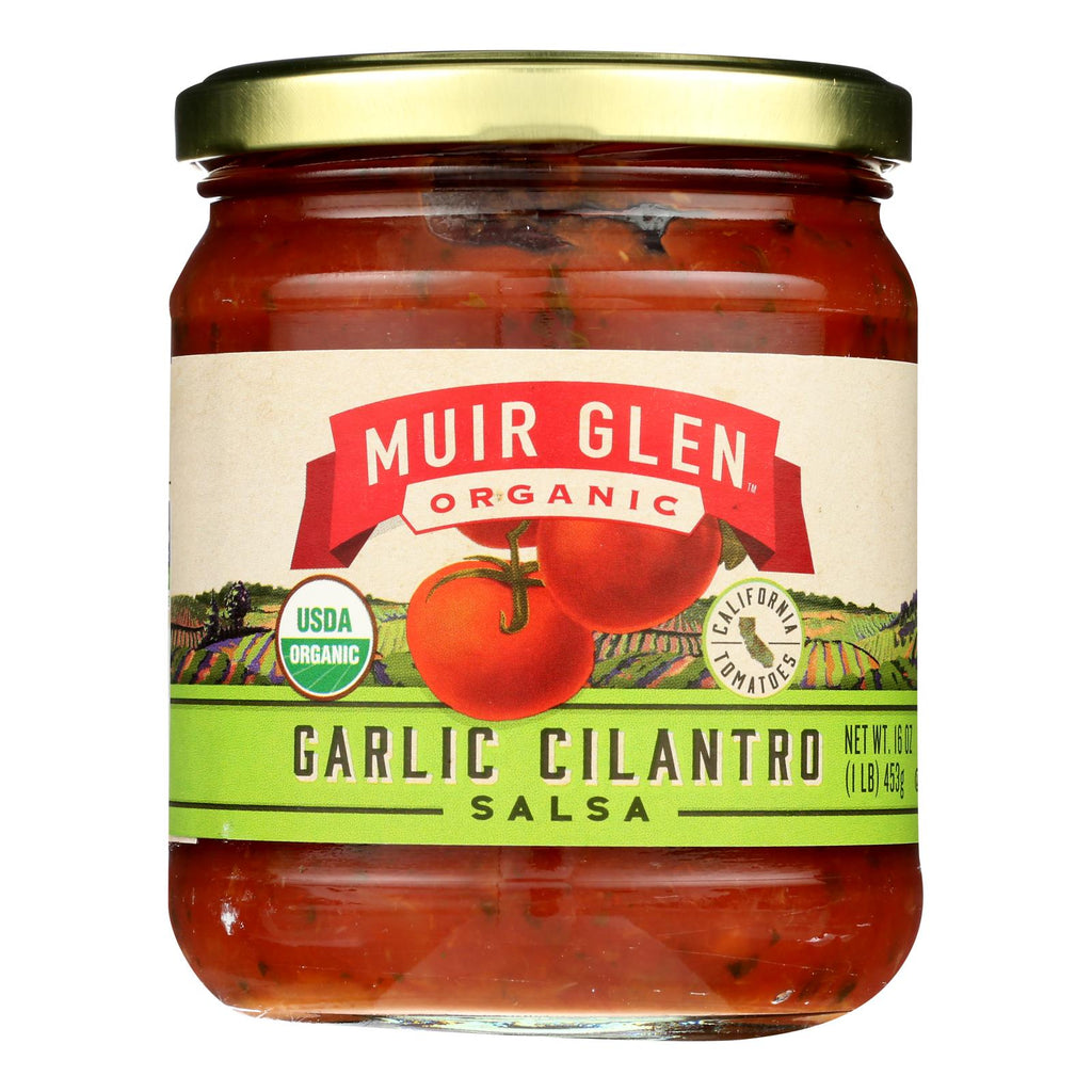 Muir Glen Medium Garlic Cilantro Salsa - 16 Oz. - Case of 12 - Cozy Farm 