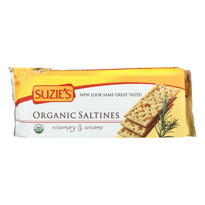 Suzie's Organic Rosemary & Sesame Saltines (Pack of 12 - 8.8 Oz.) - Cozy Farm 