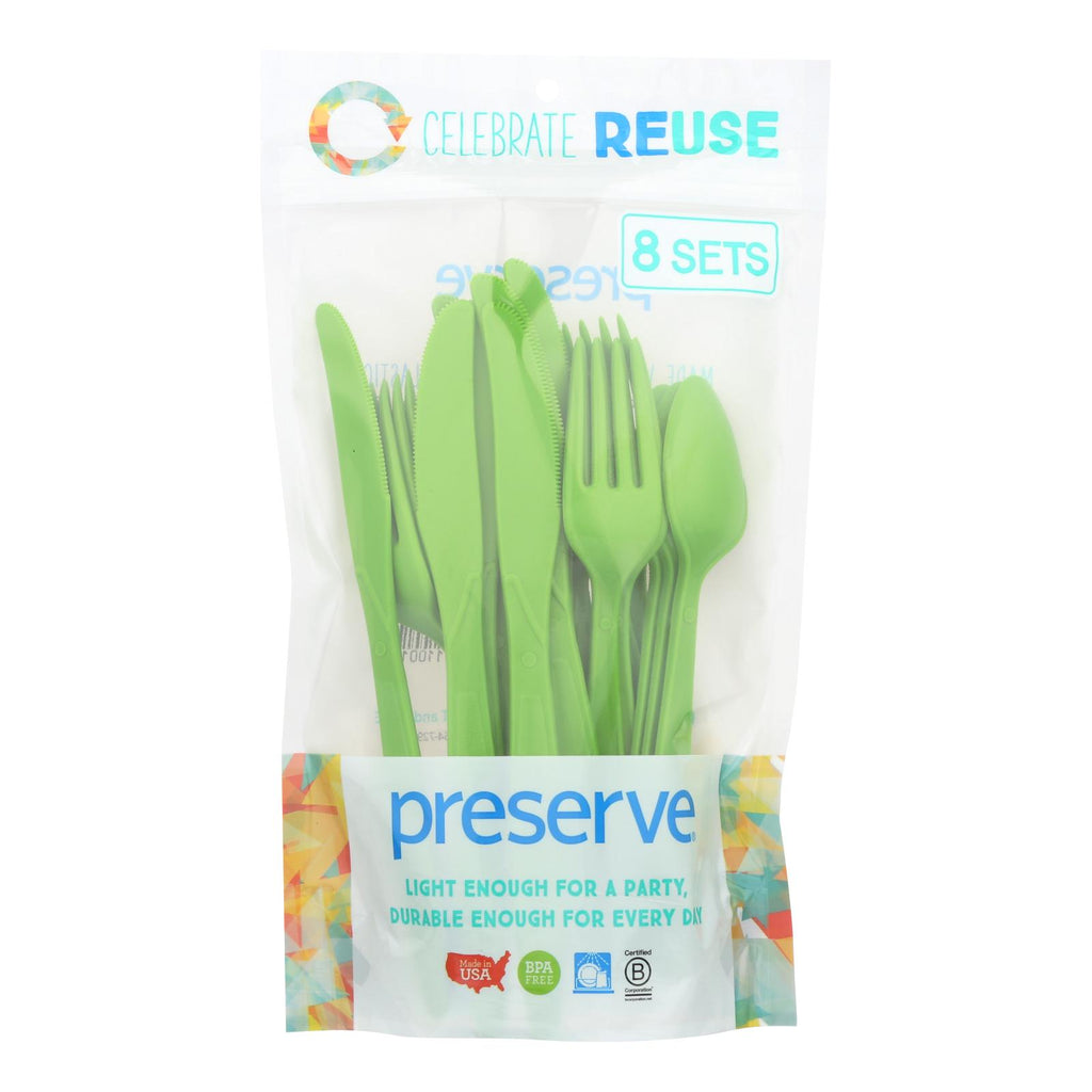 Preserve Heavy-Duty Cutlery (Pack of 12 - 24 Count) - Apple Green - Cozy Farm 