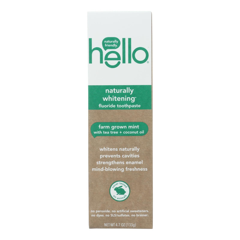 Hello Products LLC Natural Whitening Fluoride Toothpaste (Pack of 6 - 4.7 oz.) - Cozy Farm 