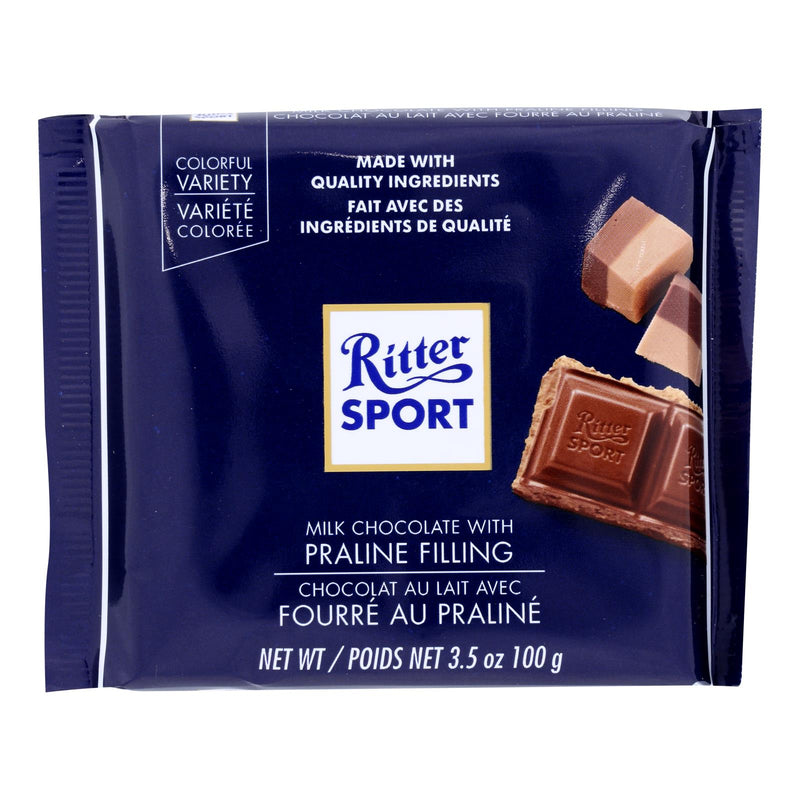 Ritter Sport Chocolate Bar - Milk Chocolate - Praline Filling - 3.5 Oz Bars - Case Of 13 - Cozy Farm 