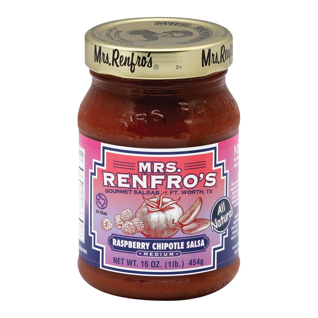 Mrs. Renfro's Chipotle Salsa - Raspberry - Case Of 6 - 16 Oz. - Cozy Farm 