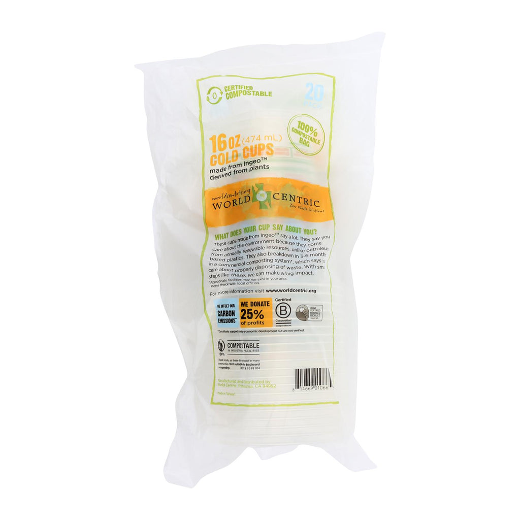 World Centric Compostable Clear (Pack of 12 - 16 Oz.) - Cozy Farm 