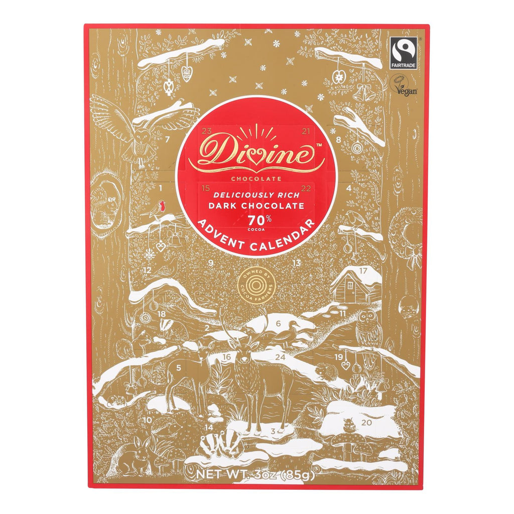 Divine Dark Chocolate Advent Calendar (Pack of 12 - 3 Oz.) - Cozy Farm 