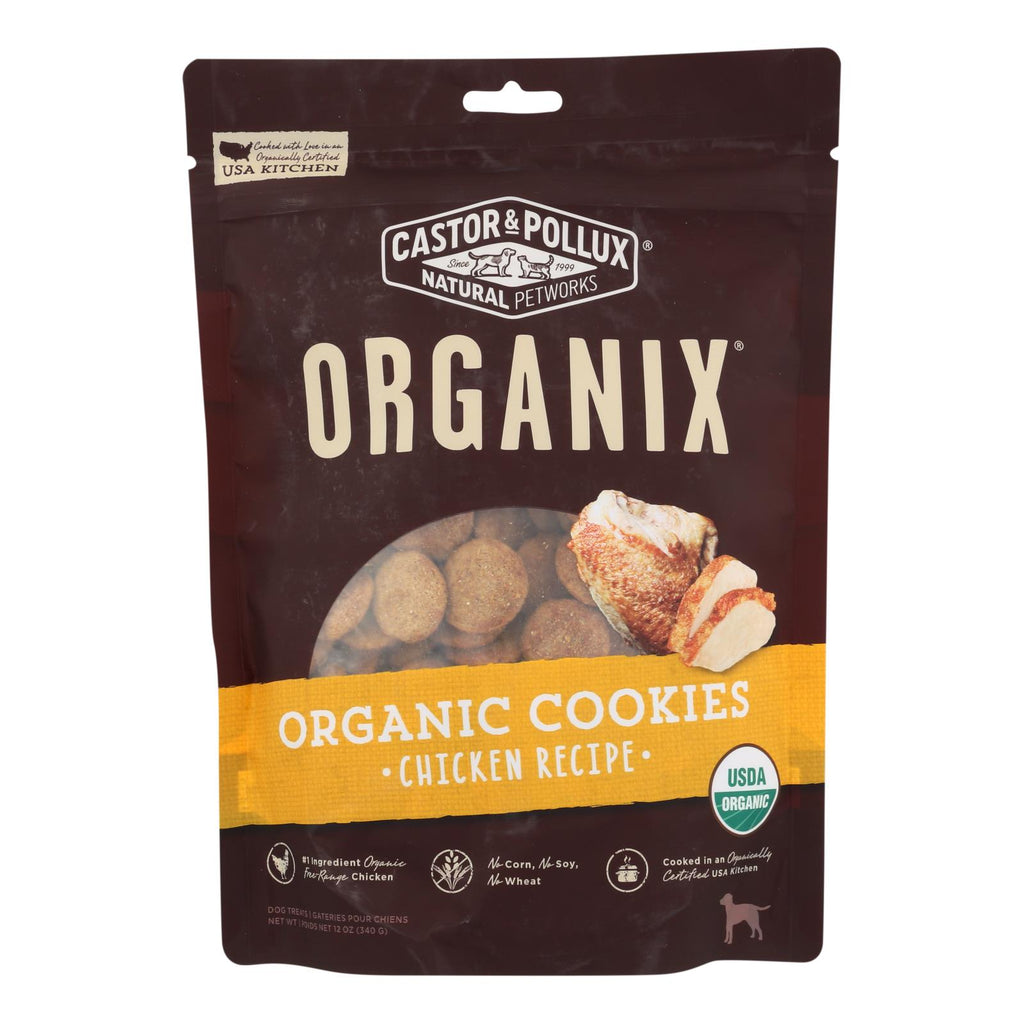 Castor and Pollux Organic Chicken Dog Cookies, 8-Pack, 12 Oz. - Cozy Farm 