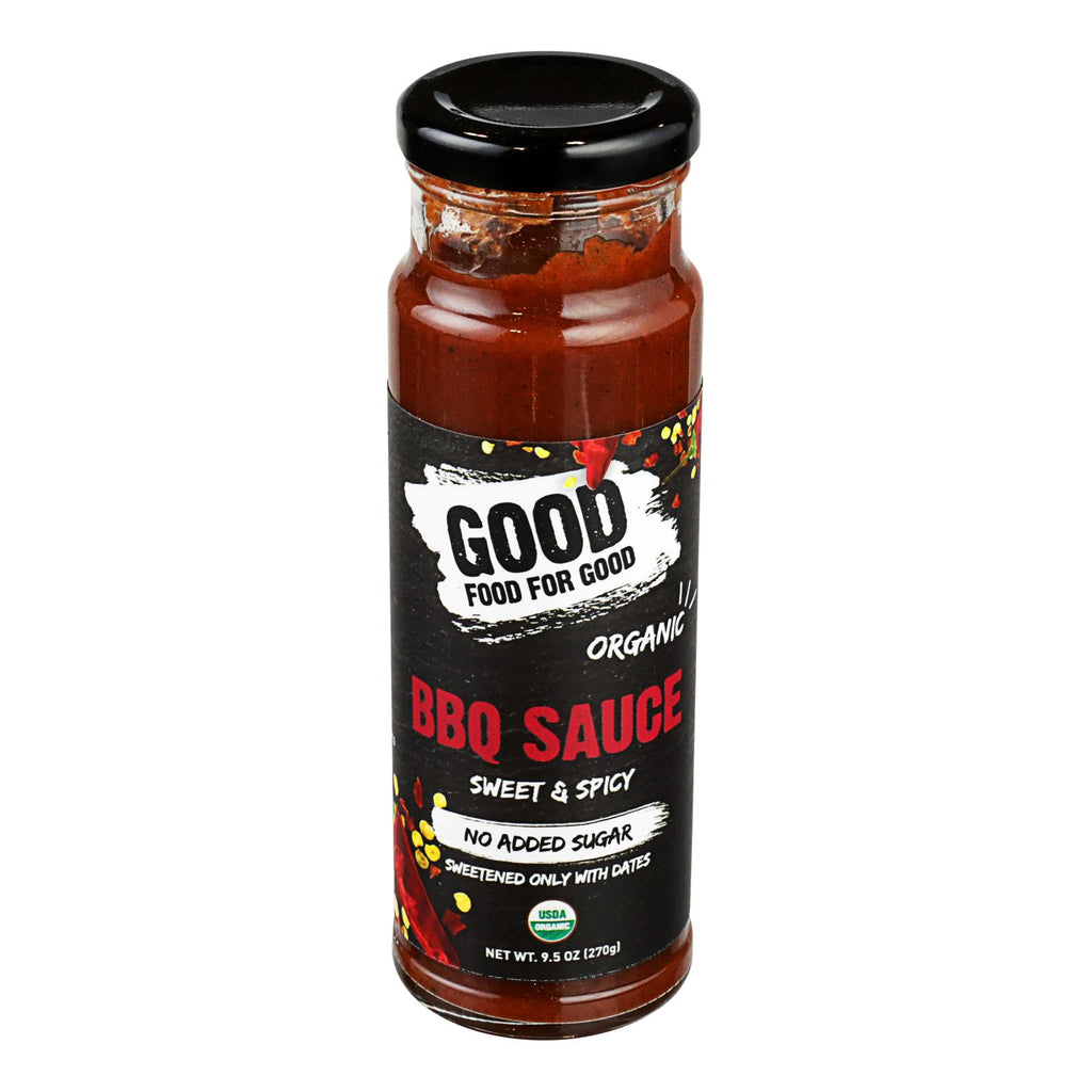 Good Food For Good BBQ Sauce Sweet & Spicy - 6-Pack 9.5 Oz Bottles - Cozy Farm 