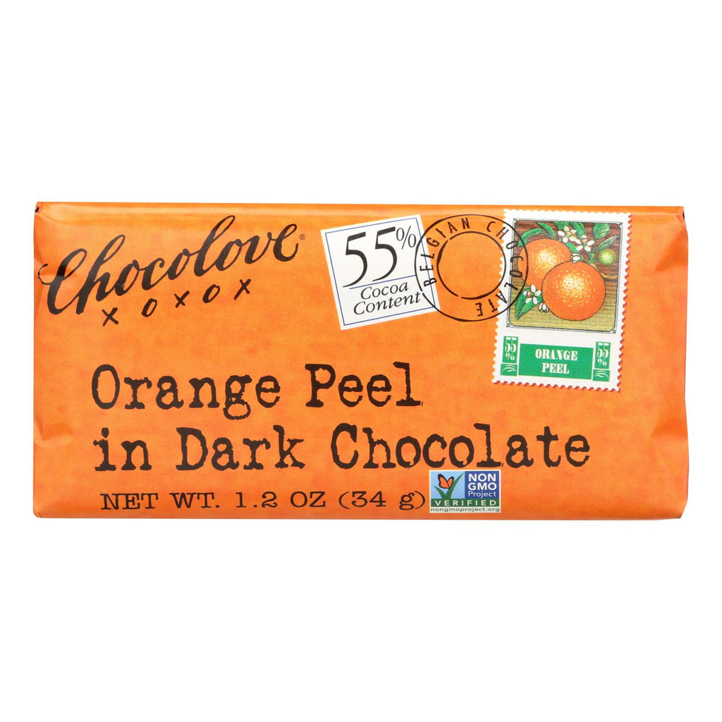 Chocolove Xoxox Premium Dark Chocolate Orange Peel Mini Bars (Pack of 12 - 1.2 Oz Each) - Cozy Farm 