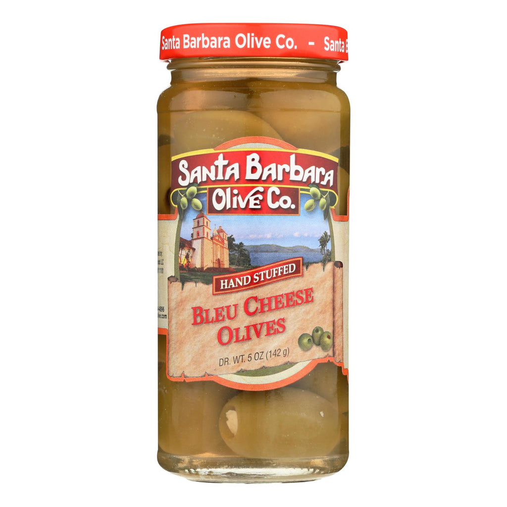 Santa Barbara Stuffed Olives - Bleu Cheese, 5 Oz. - Case of 6 - Cozy Farm 