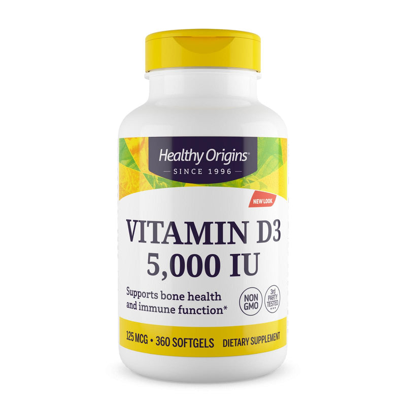 Healthy Origins Vitamin D3 (Pack of 360 Softgels) - 5000 IU - Cozy Farm 