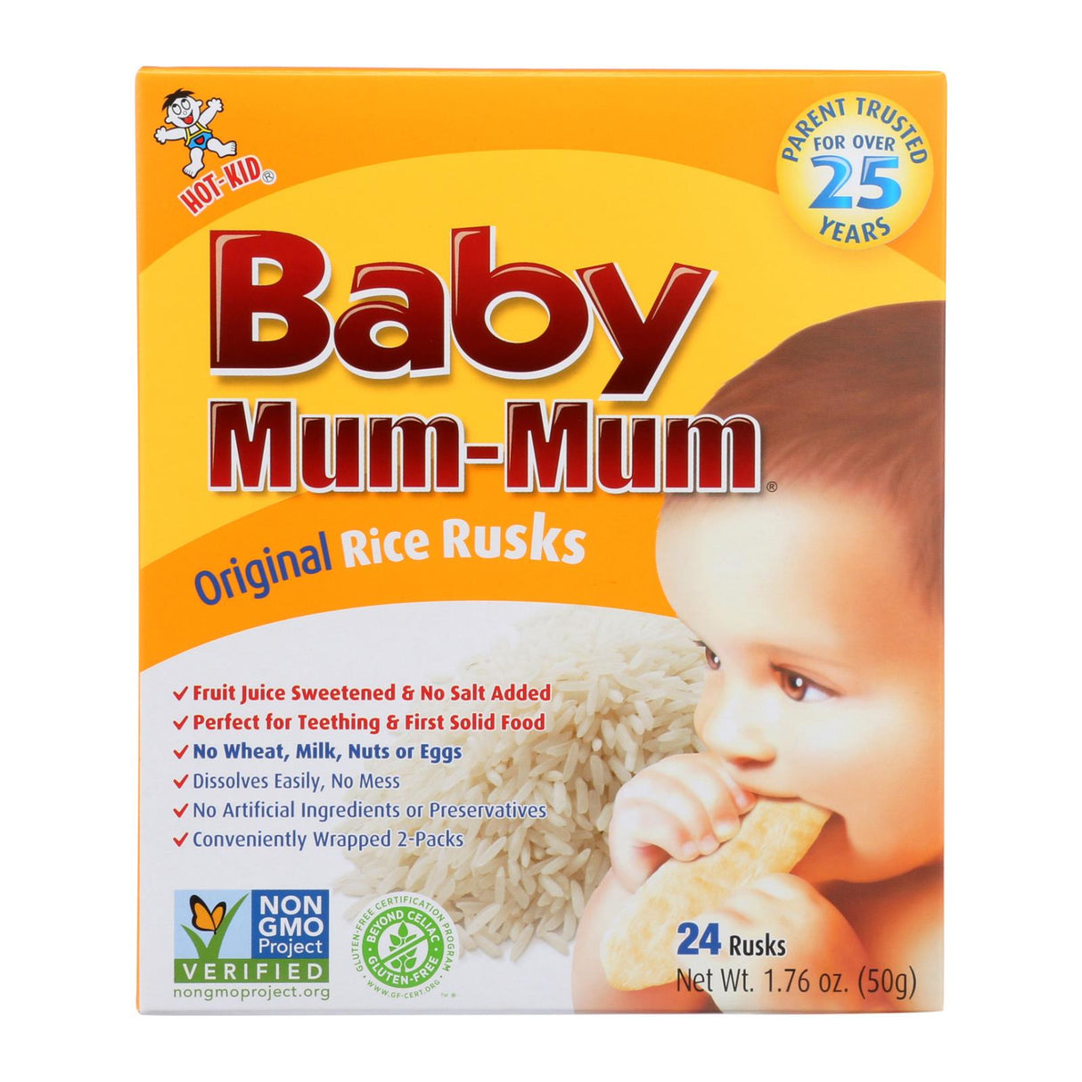 Hot Kid Baby Mum Rice Biscuit - Case Of 6 - 1.76 Oz. - Cozy Farm 