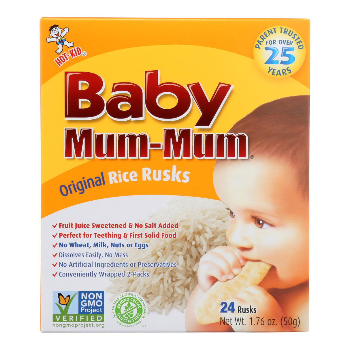 Hot Kid Baby Mum Rice Biscuit - Case Of 6 - 1.76 Oz. - Cozy Farm 