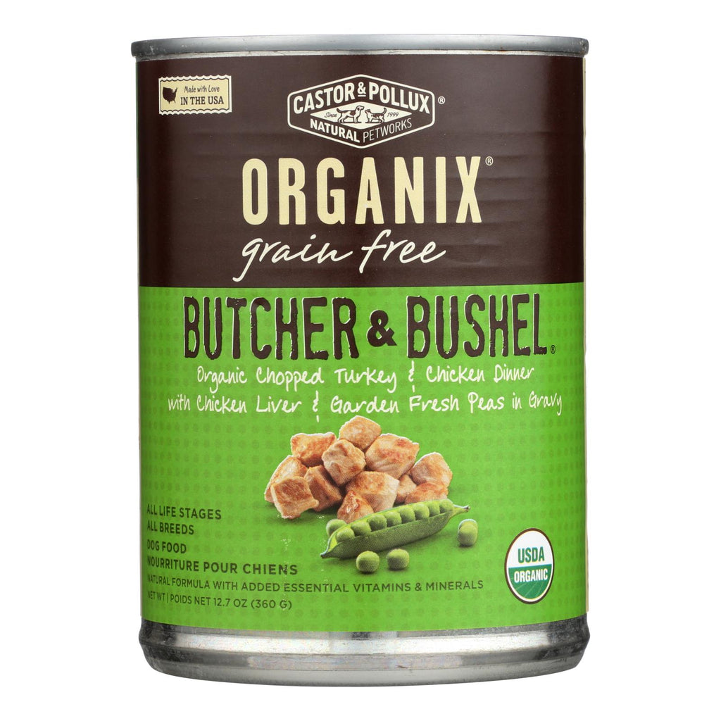 Castor & Pollux Organic Adult Dog Food - Chopped Turkey & Chicken - 12.7 Oz. - Pack of 12 - Cozy Farm 