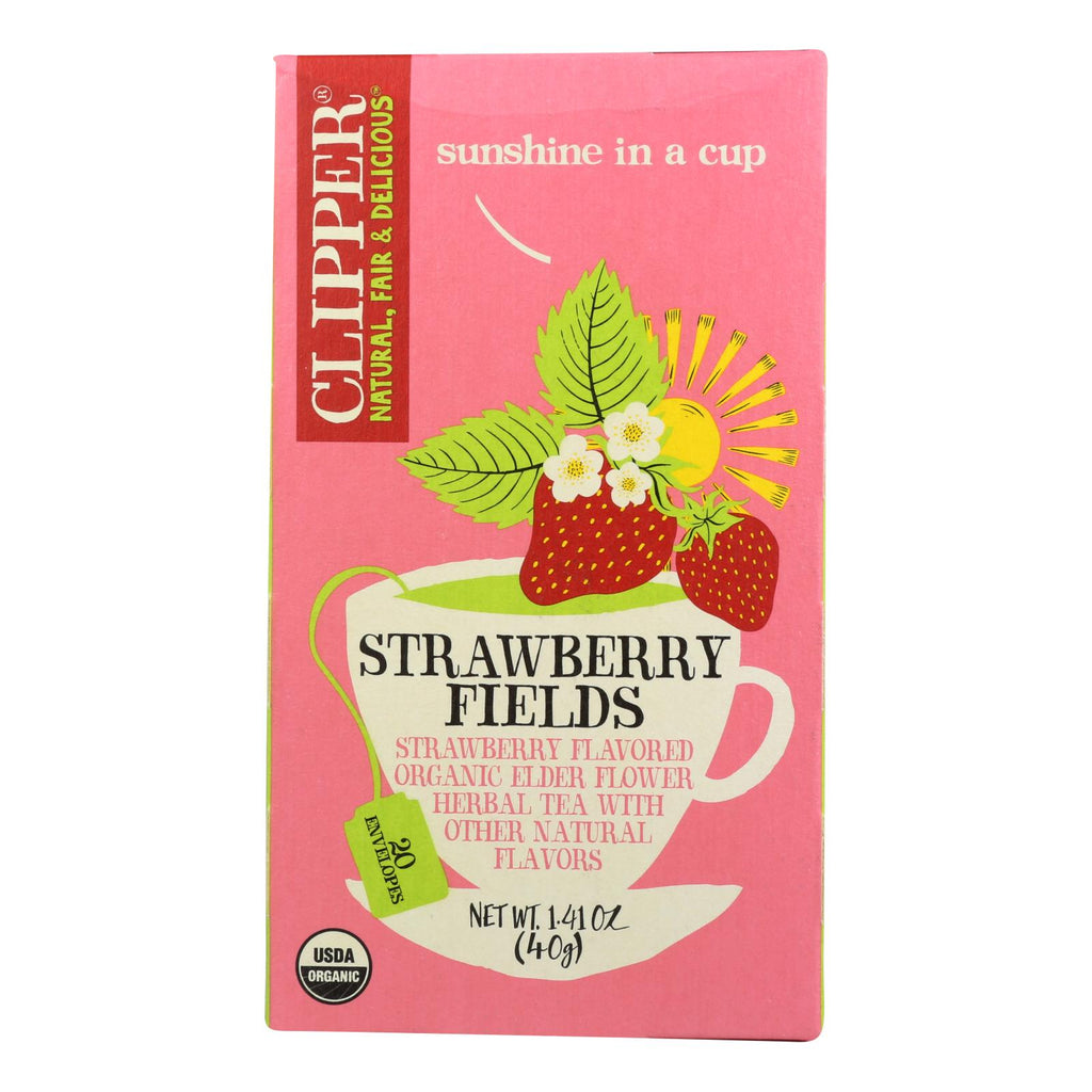 Organic Tea - Clipper Strawberry Fields (Pack of 6, 20 Bags) - Cozy Farm 