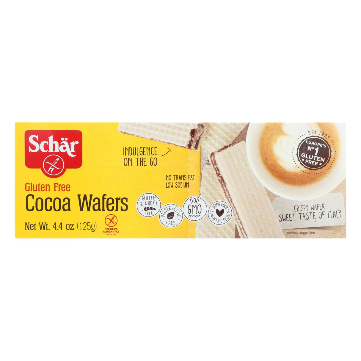 Schar Cocoa Wafers, Gluten-Free, 12 Wafers (4.4 Oz.) - Cozy Farm 