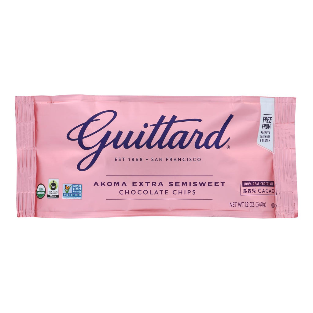 Guittard Chocolate Chips - Akoma Extra Semi Sweet - Case Of 12 - 12 Oz. - Cozy Farm 